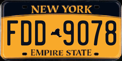 NY license plate FDD9078