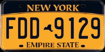 NY license plate FDD9129