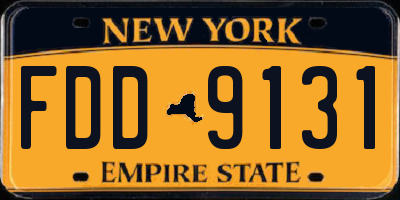 NY license plate FDD9131