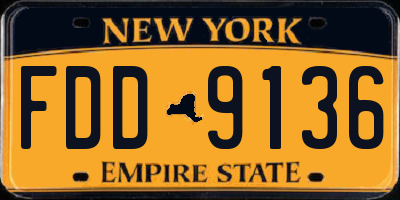 NY license plate FDD9136
