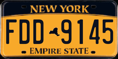 NY license plate FDD9145