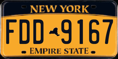 NY license plate FDD9167
