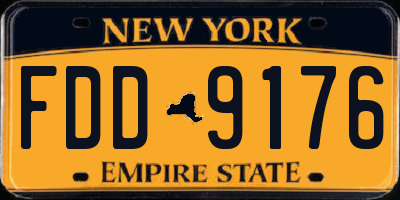 NY license plate FDD9176