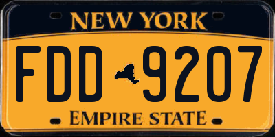 NY license plate FDD9207