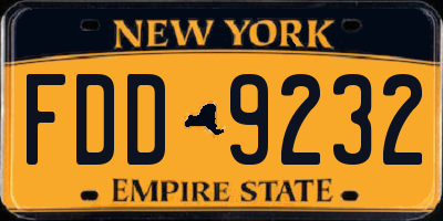 NY license plate FDD9232