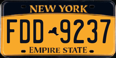 NY license plate FDD9237