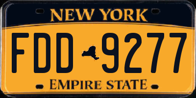 NY license plate FDD9277