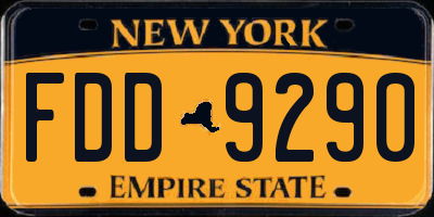 NY license plate FDD9290