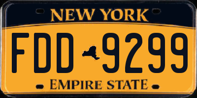 NY license plate FDD9299