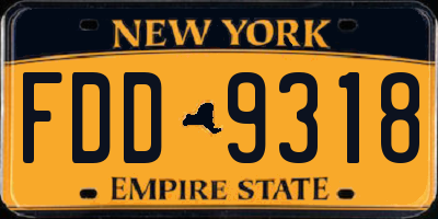 NY license plate FDD9318