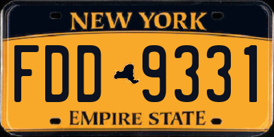NY license plate FDD9331