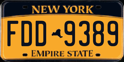 NY license plate FDD9389
