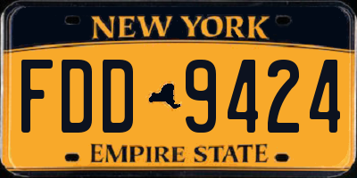 NY license plate FDD9424