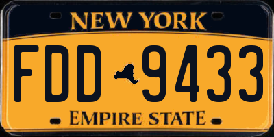 NY license plate FDD9433