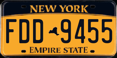 NY license plate FDD9455