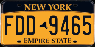 NY license plate FDD9465