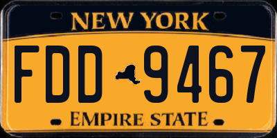 NY license plate FDD9467