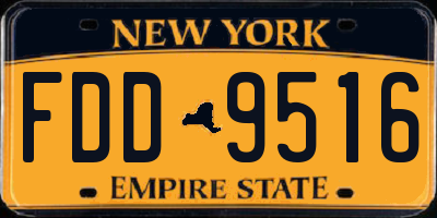 NY license plate FDD9516