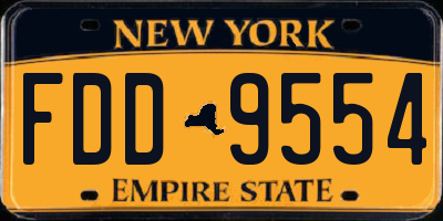 NY license plate FDD9554