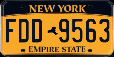 NY license plate FDD9563