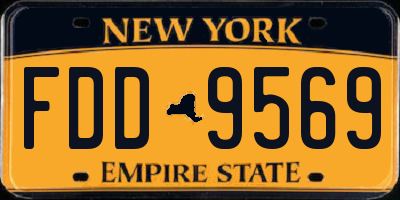 NY license plate FDD9569