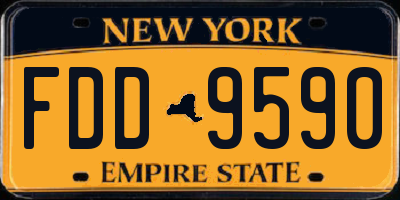 NY license plate FDD9590