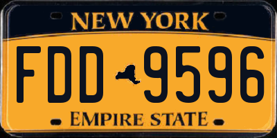 NY license plate FDD9596