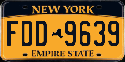 NY license plate FDD9639