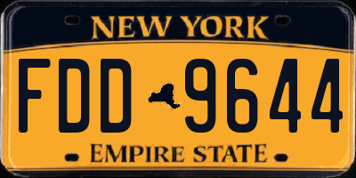 NY license plate FDD9644