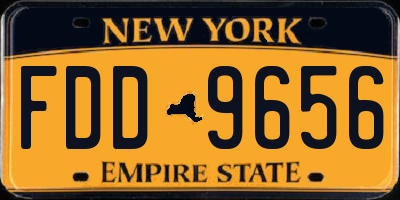 NY license plate FDD9656