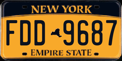 NY license plate FDD9687