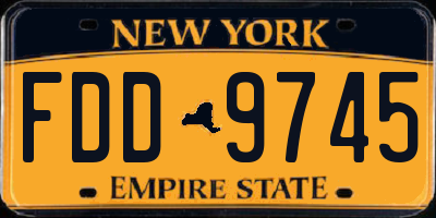 NY license plate FDD9745