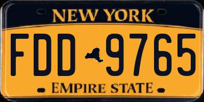 NY license plate FDD9765