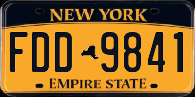 NY license plate FDD9841