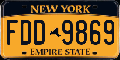 NY license plate FDD9869