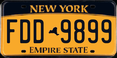 NY license plate FDD9899