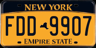 NY license plate FDD9907