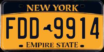 NY license plate FDD9914