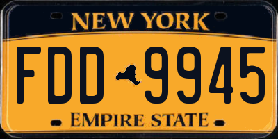 NY license plate FDD9945