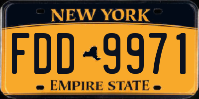 NY license plate FDD9971