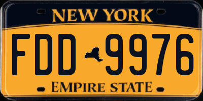 NY license plate FDD9976