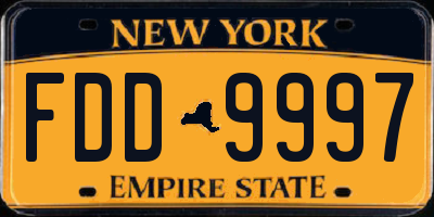 NY license plate FDD9997