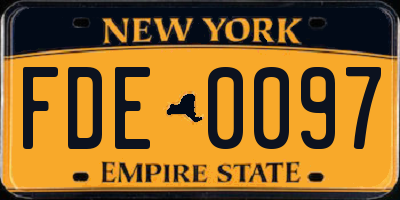 NY license plate FDE0097