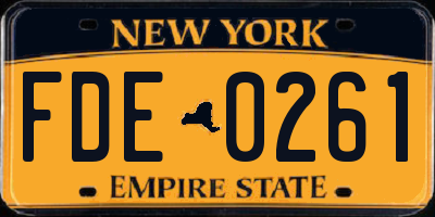 NY license plate FDE0261