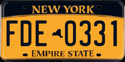 NY license plate FDE0331