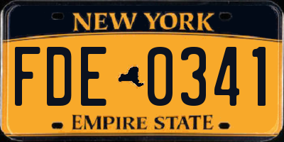 NY license plate FDE0341