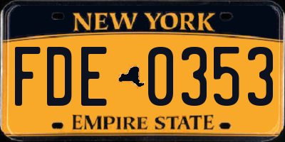 NY license plate FDE0353