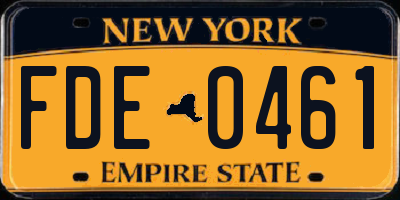 NY license plate FDE0461