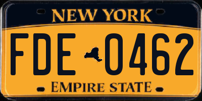 NY license plate FDE0462