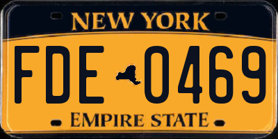 NY license plate FDE0469